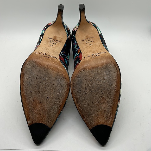 LK Bennett Floral Snake Skin Texture Leather Stiletto Heels Shoes *Sz 37/Sz 6* - Picture 9 of 10